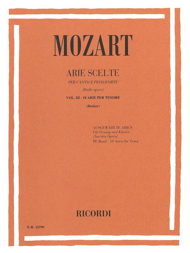 Arie Scelte - Volume 3: 18 Arie Per Tenore E Pianoforte - klavír a zpěv